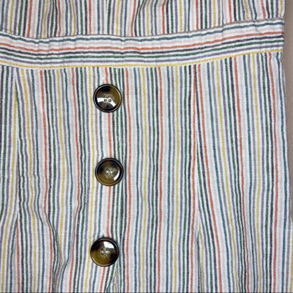 MAHINA STRIPED BUTTON DOWN SPAGHETTI STRAP DRESS WITH KNOT TIE - Picture 2 of 6